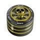 Grinder Metal Negro 4 Partes Hoja Marihuana Dorada