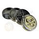 Grinder Metal Negro 4 Partes Hoja Marihuana Dorada