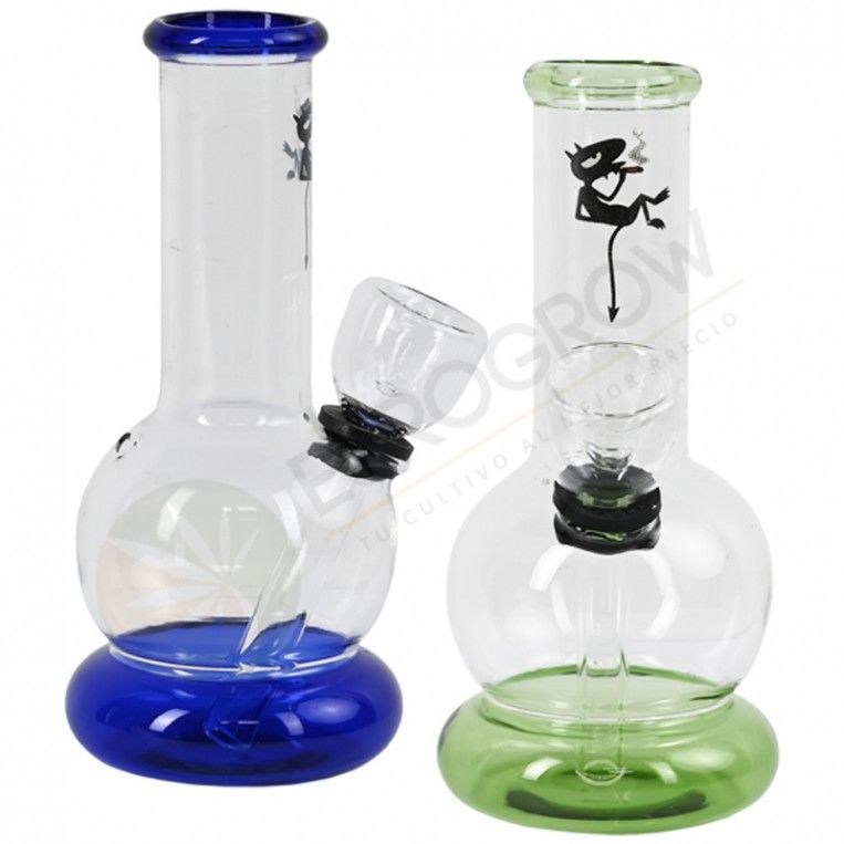 Mini Bong Burbuja 13 cm Gato Diabo Verde