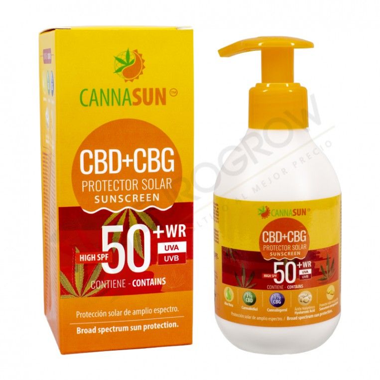 Cannasun protector solar CBD y CBG SPF50+