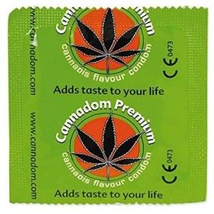Comprar Condones sabor Cannabis Cannadom