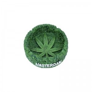 Comprar Cenicero resina verde "Hoja Verde Amsterdam" 20cm