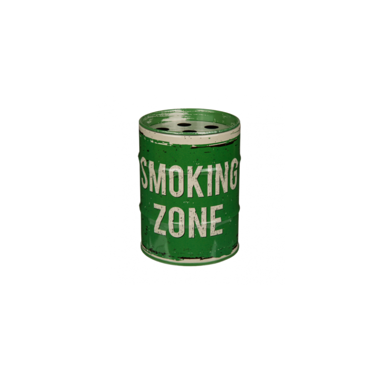 Cenicero de Metal Verde Smoking Zone
