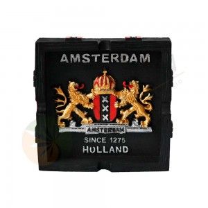 Comprar Cenicero resina negra Amsterdam