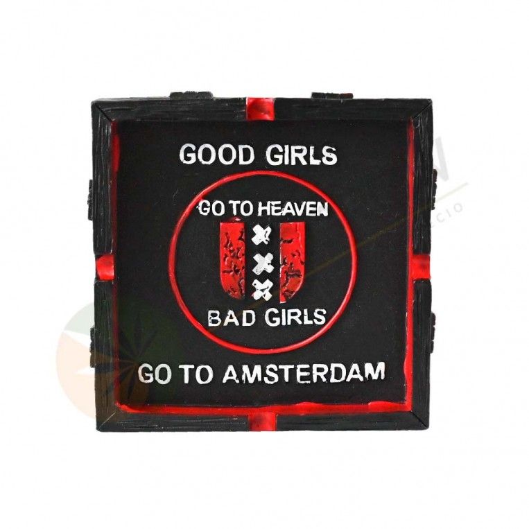 Cenicero Resina Negro "Good Girls, Bad Girls"