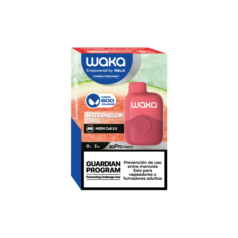 Einweg-Pod Waka Sopro Pa600 Watermelon Chill 3,5 ml 0 mg von Relx