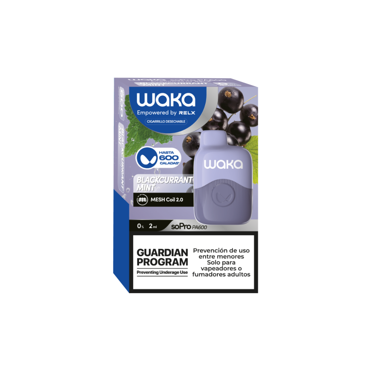 Waka Sopro Pa600 Einwegkapsel – Schwarze Johannisbeerminze 3,5 ml 0 mg von Relx