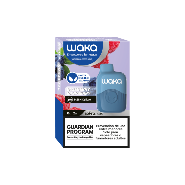 Einweg-Pod Waka Sopro Pa600 Blaubeer-Himbeere 3,5 ml 0 mg von Relx