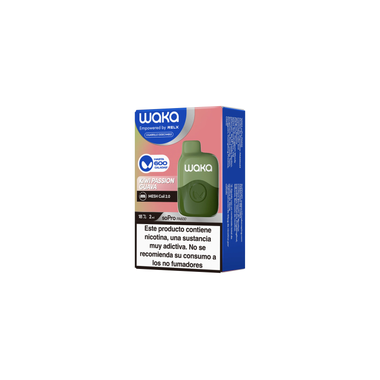 Pod Desechable Waka Sopro Pa600 - Kiwi Passionfruit Guava 2Ml 18Mg By Relx