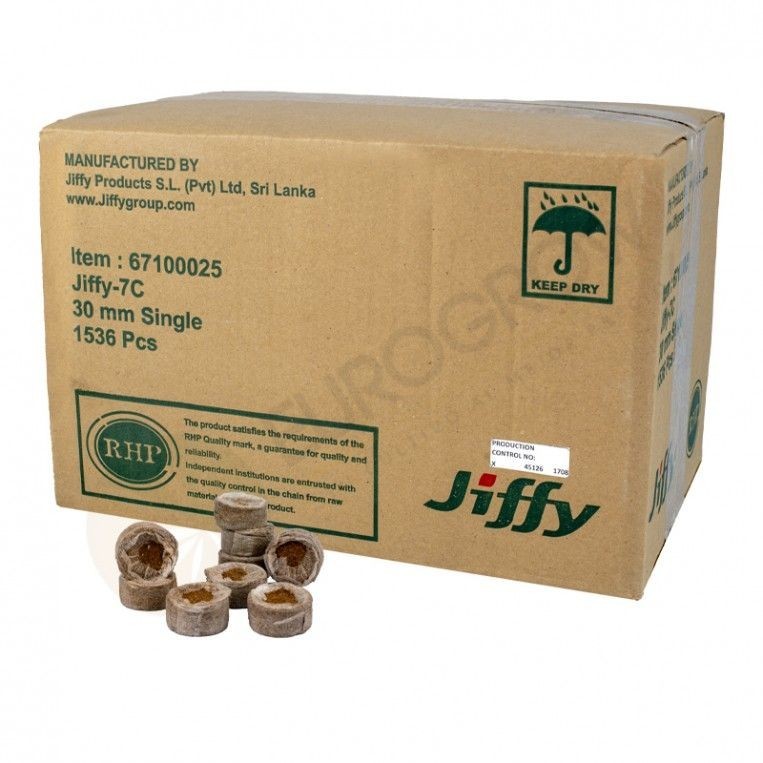 Schachtel mit Jiffys Coco 30 mm – 1536 Einheiten