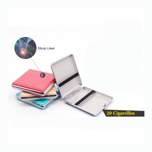 Comprar Laser-Zigarettenetui aus Metall, 9,5 x 9,5 cm, 20 Zigaretten