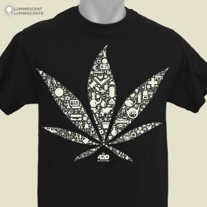 Comprar Schwarzes Marihuana-T-Shirt