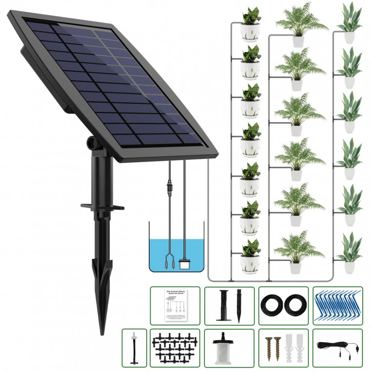 Kit Riego Solar Goteo 20 Plantas