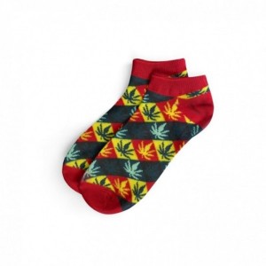 Comprar Calcetines Cortos Patron Rasta Y Hojas Mujer