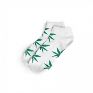 Comprar Calcetines Cortos Blancos Y Hojas Verdes Mujer