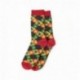 Damensocken mit Rasta- und Blättermuster