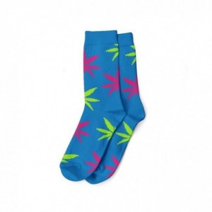 Comprar Calcetines Azules Y Hojas Rosa Y Verde