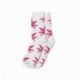 Weiße Socken für Damen und rosa Blätter