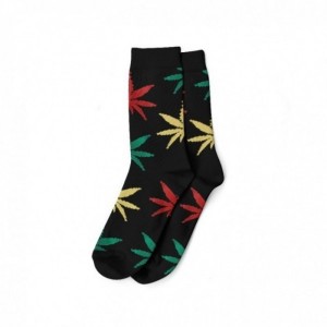 Comprar Schwarze Damensocken und Rasta-Blätter