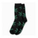 Schwarze Marihuana-Socken für Damen und grüne Blätter