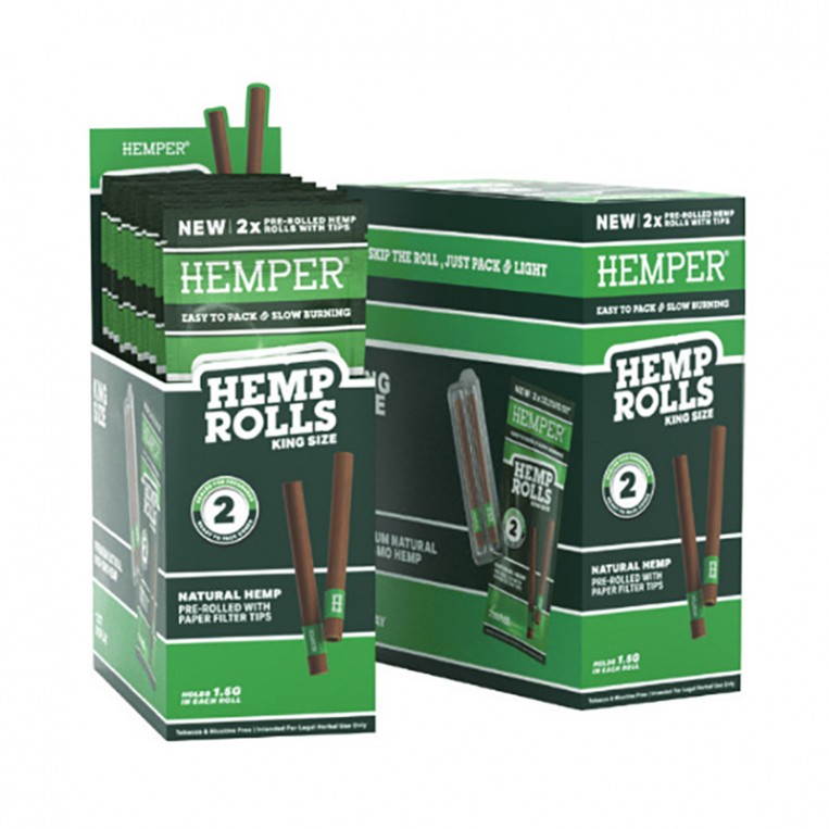 2pk King Size Rolls Basic - Hemp Paper