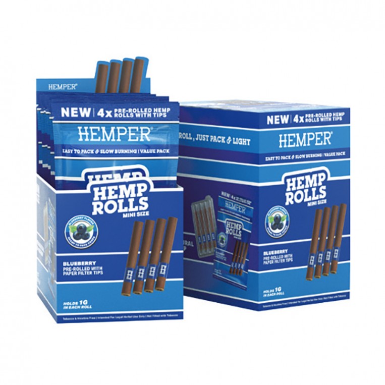 4pk Mini Rolls Basic - Hemp Paper - Blueberry