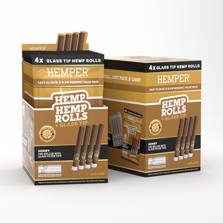 4pk Mini Rolls Basic - Hemp Paper - Honey