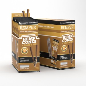 Comprar King Size 2pk Hemp Cones With Glass Tips Hemp Paper Honey