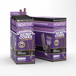 Comprar 2pk King Size Cones With Glass Tips - Hemp Paper - Grape