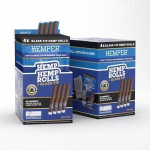 Comprar 4pk Mini Rolls With Glass Tips Hemp Paper Blueberry