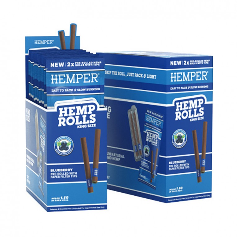 2pk King Sized Rolls Basic - Hemp Paper - Blueberry