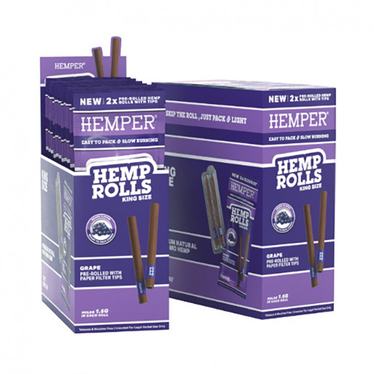 2pk King Sized Rolls Basic - Hemp Paper - Grape