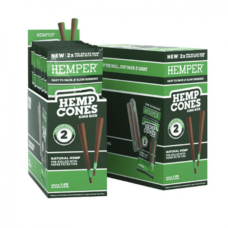 2pk King Size Cones Basic - Hemp Paper