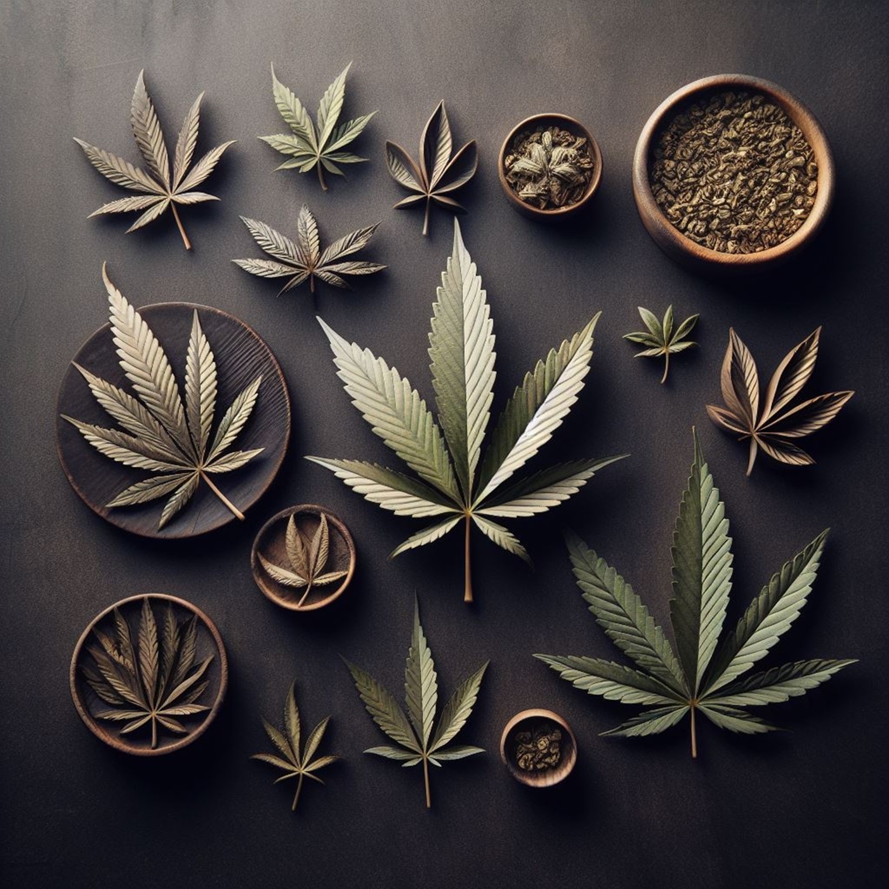 hojas curvadas hacia arriba marihuana