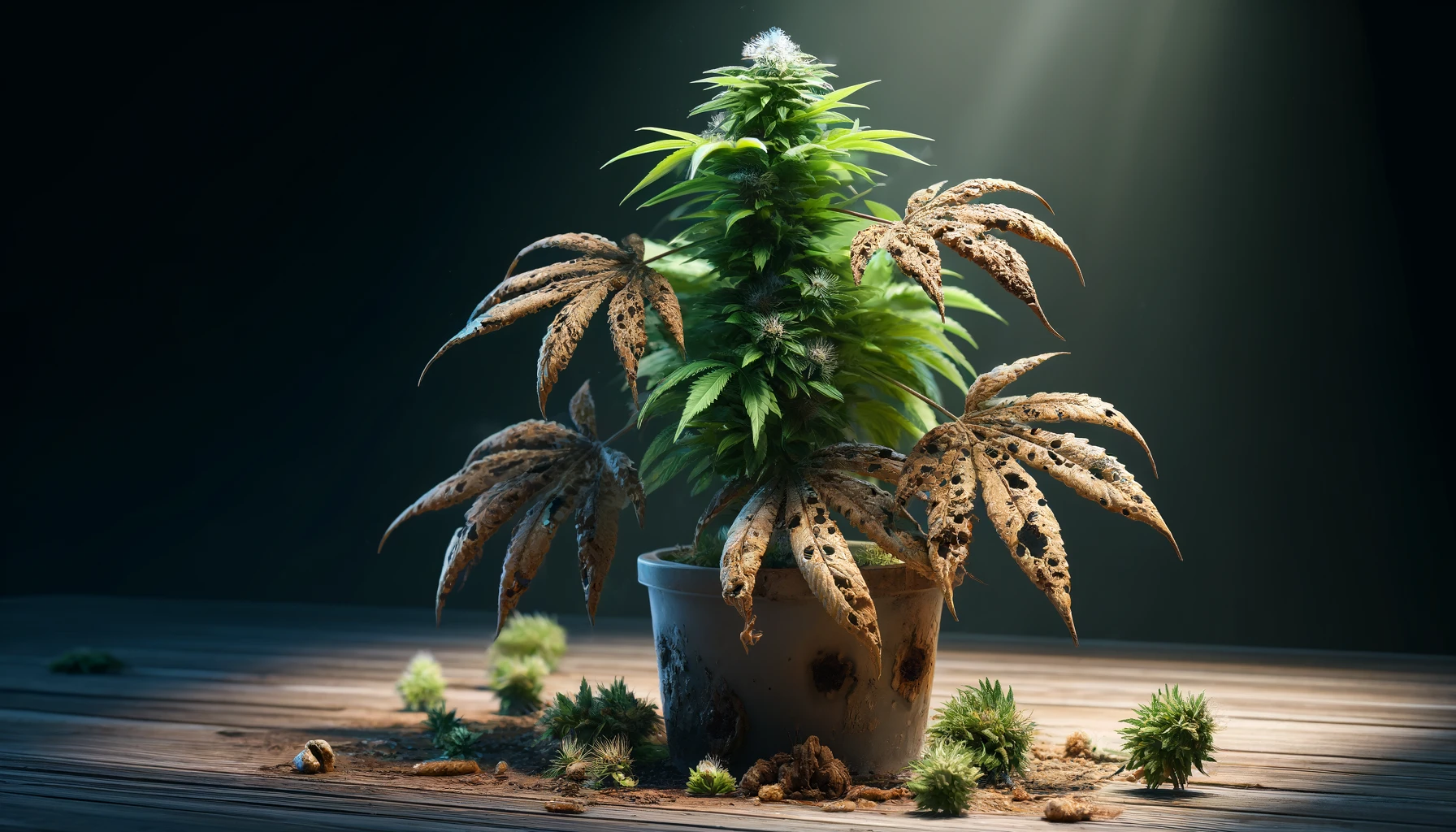 hongos en el sustrato de las plantas de cannabis
