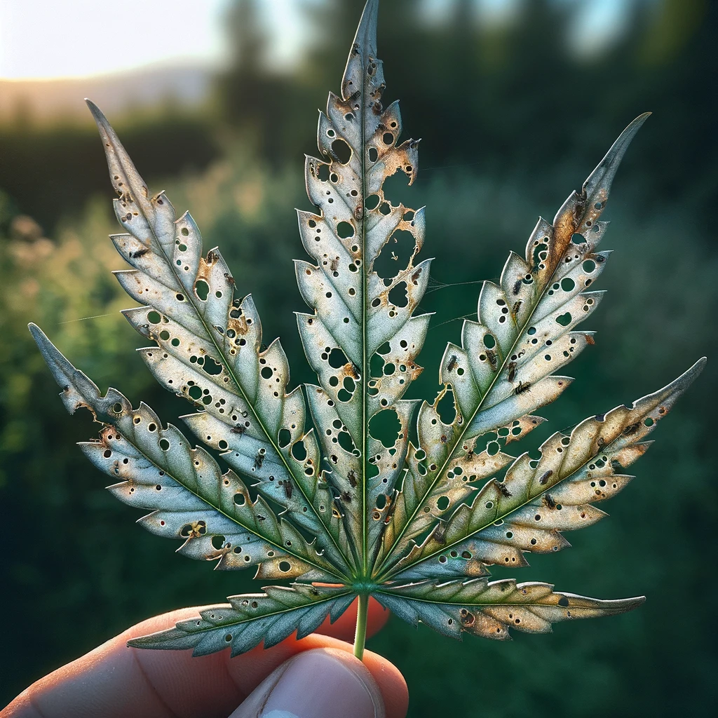 minadores de hojas en plantas de cannabis