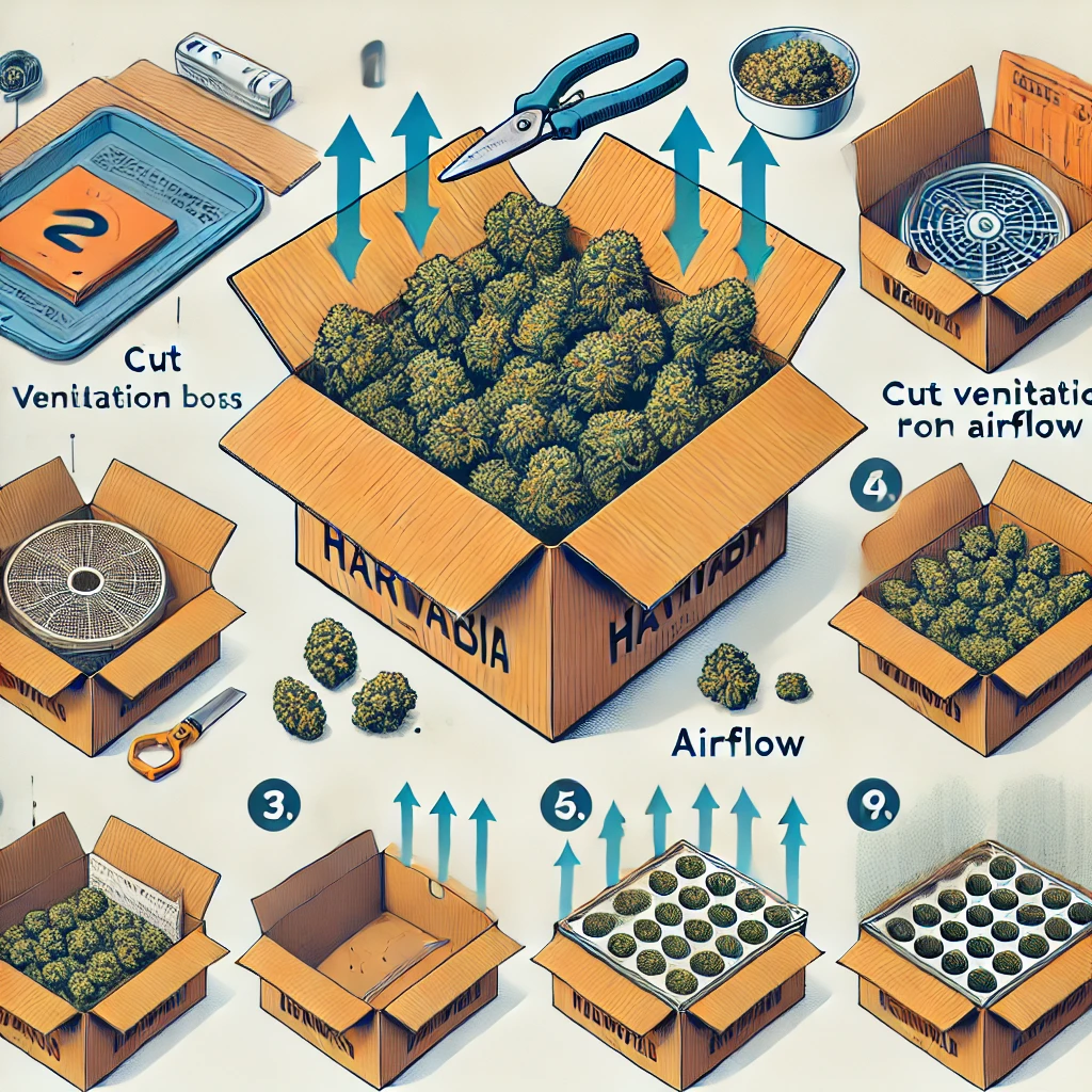 como secar cogollos en cajas de carton