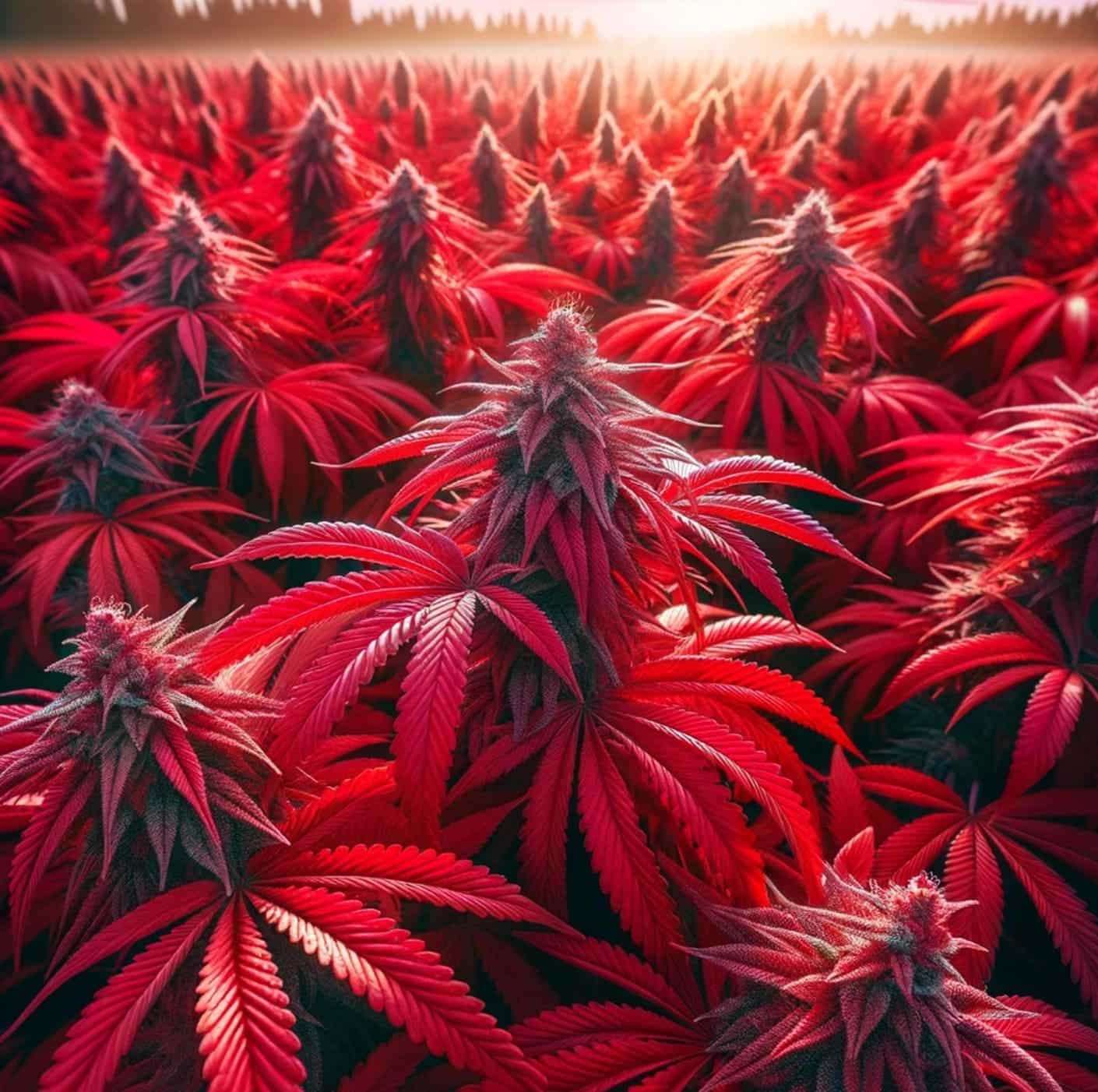 cogollos rojos de la marihuana